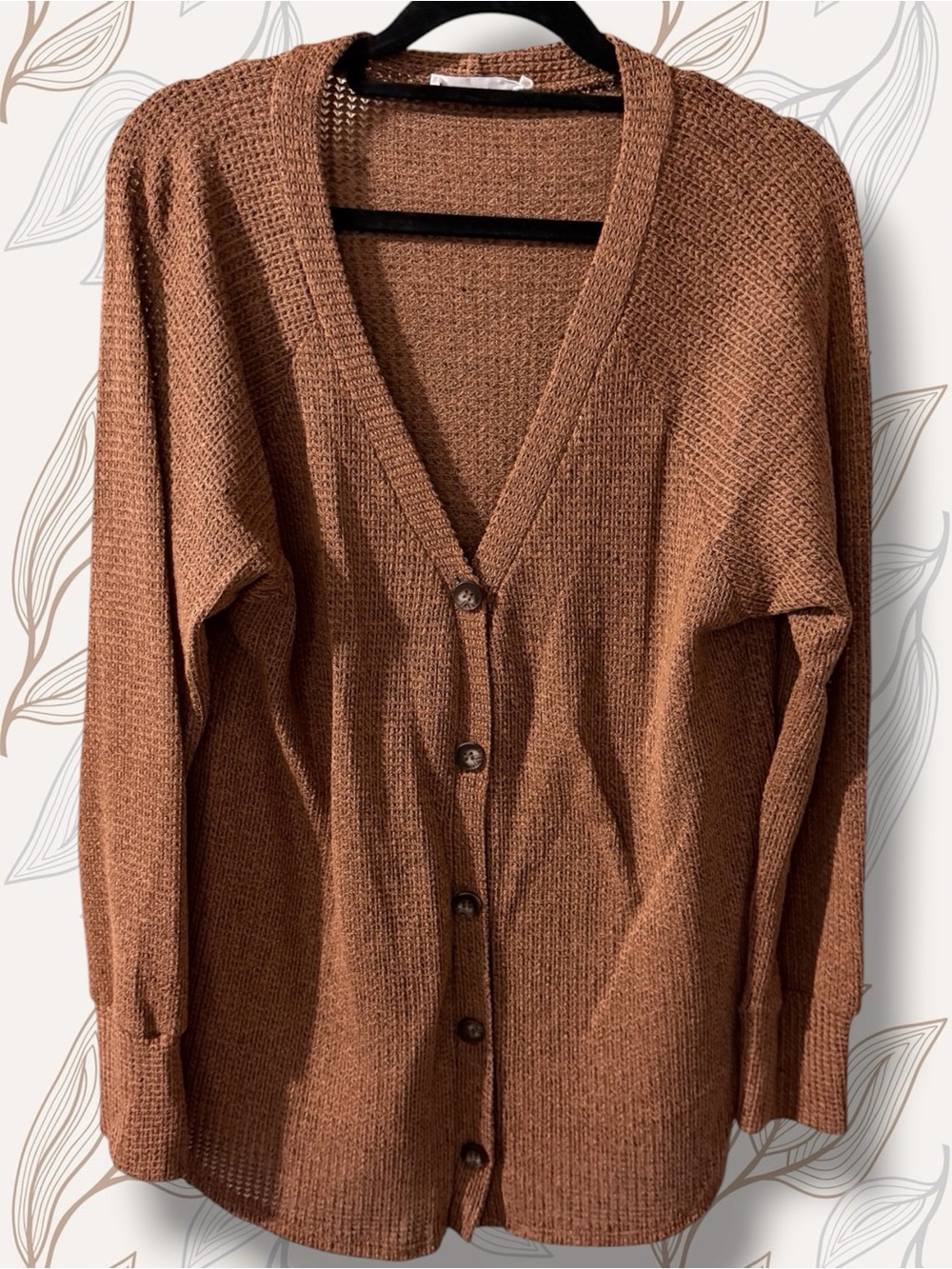 🌸Lush Cozy V-Neck Button Cardigan - Brown
